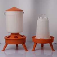 Comedero para Pollos de 3 kg y Bebedero para Pollos de 1.5 L, Juego de Comedero y Bebedero de Plástico para Pollos con Patas