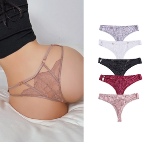 Ropa Interior Femenina de Moda, Reversible, con Forma de Corazón, Sexy, de Encaje, de Seda de Hielo, Transpirable y Cómoda - Product Image 1