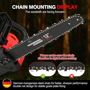 เลื่อยโซ่ไร้สาย M18 12 นิ้ว แบบไร้แปรงถ่าน พร้อมระบบหล่อลื่นอัตโนมัติ สำหรับตัดแต่งกิ่งไม้และตัดไม้ - Product Image 2