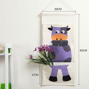 Sac de rangement mural en coton et lin avec motif animalier pour chambre d'enfant - Product Image 2