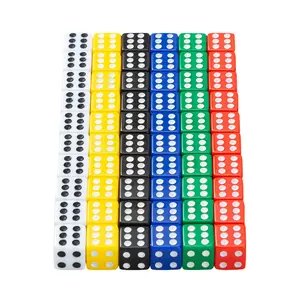 批发混色实心16毫米边圆角塑料玩亚克力游戏骰子方块赌场骰子