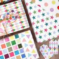 Papier d'emballage cadeau d'anniversaire épais imprimé sur mesure, rouleau décoratif recyclable haut de gamme pour fête, acceptation OEM
