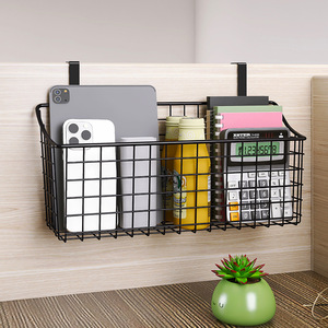Hanging Storage Basket For Desk Office Organizer Rectangle Hook Type Single Layer Iron Wire Rack Bedroom Dormitory Use - Product Image 1