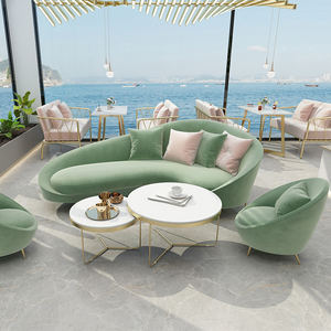 Nordic Luxury Creative Einfaches modernes Schnitts ofa mit Tee tisch kombination Lichtbogen netz für die Hotellobby in Sonderform - Product Image 2