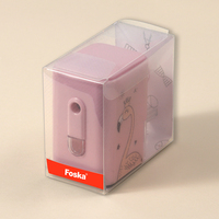Taille-crayon en plastique Foska imprimé flamant rose et petit ours, sûr et propre pour la coupe des crayons, idéal comme cadeau