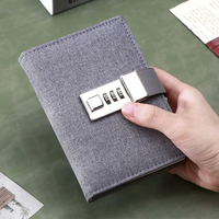 Offre Spéciale A5 Carnet Logo Personnalisé Tissu Cuir PU Couverture Rigide avec Code Serrure Journal Recharge Secret Mot de Passe Journal Couture Reliure