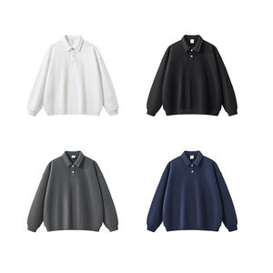 Felpa <span class=keywords><strong>Polo</strong></span> a Maniche Lunghe Pesante 380gsm all'Ingrosso, Logo Personalizzato, Colletto Classico, Vestibilità Pulita - Product Image 2