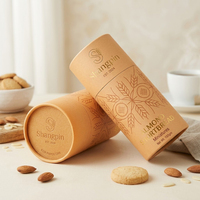 Emballage alimentaire personnalisé biodégradable pour biscuits, doublure en aluminium, boîte cylindrique, logo personnalisé pour biscuits, chewing-gum