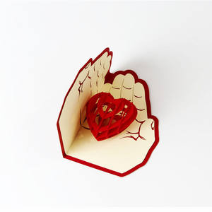 Biglietto d'<span class=keywords><strong>Auguri</strong></span> 3D Pop-up per San Valentino con Intaglio in Carta, Stampa Offset, Amore nel Palmo della Tua Mano, <span class=keywords><strong>Auguri</strong></span> di Compleanno - Product Image 3