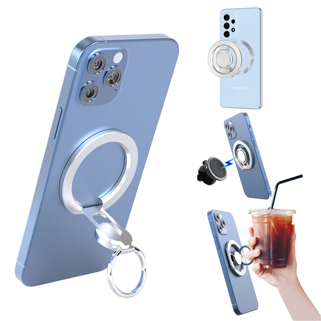 OEM ODM Custom Logo New Universal Zinc Alloy Magnetic Phone Holder Ring Grip Car Mount for Mobile Stand