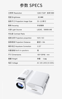 Mini projecteur extérieur Home cinéma WIFI Android HD 1080p pour téléphone portable ordinateur portable USB