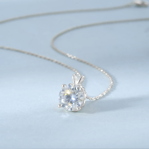 Collana di Moissanite da donna con ciondolo da 1 a 4 carati da laboratorio creato in argento Sterling Mossanite collana di Moissanite - Product Image 5