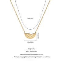 QIAOREN 11981 Anti-roest roestvrijstalen minimalistische watermeloenplak hanger ketting holle fruit uitgesneden bedel casual accessoire
