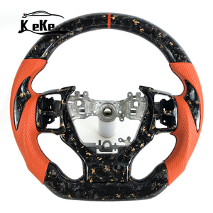 Volant personnalisé en <span class=keywords><strong>fibre</strong></span> de carbone forgée <span class=keywords><strong>orange</strong></span> avec palettes de changement de vitesse forgées <span class=keywords><strong>orange</strong></span> pour Lexus IS300 IS350 IS500 F Sport - Product Image 1