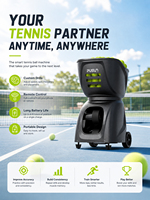 Máquina de Tenis Inteligente PT-MAX C, Lanzador de Pelotas de Pádel con Múltiples Ejercicios, Alimentador Automático, Control Remoto y Aplicación para Exteriores