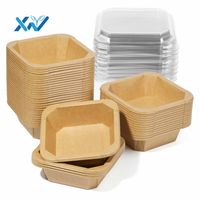 Bol en papier kraft écologique de toutes tailles avec couvercle pour l'emballage alimentaire, boîte à lunch