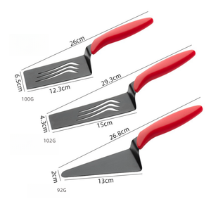 Spatule triangulaire <span class=keywords><strong>pour</strong></span> servir les gâteaux et les pizzas, <span class=keywords><strong>support</strong></span> à tarte, spatule à dentelure, coupe-<span class=keywords><strong>pizza</strong></span> en acier inoxydable, manche en plastique - Product Image 3