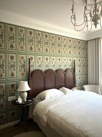 Panneau mural moderne à motif floral de luxe imprimé par transfert thermique, effet panneau de bois européen, papier peint personnalisé, tissu mural pour salon