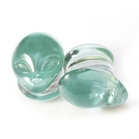 De vidrio Pyrex cara extraterrestre diseño oído túneles tapones medidores oídos joyería Piercing del cuerpo