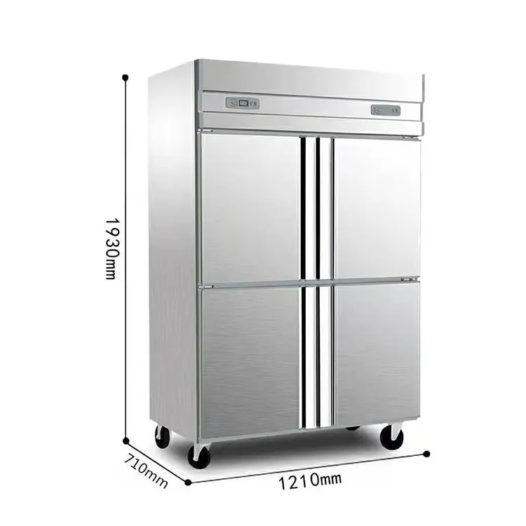 Kommerzieller sechs türiger Küchen kühlschrank Gefrier schrank Gefrier schrank Vertikaler Kühlschrank