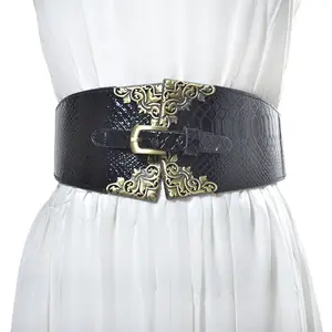 Noble Style Corset Belt Retro Shiny Wide Plus Size Belt Fashion Waist Belt Women