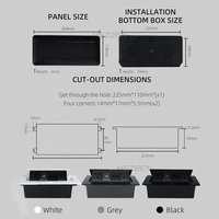 MEZEEN Multiprise de bureau escamotable, prise de bureau dissimulée sécurisée pour enfants à levage par bouton unique, multifonction avec prises UK et USB Type C, 2 ports réseau