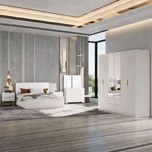 <span class=keywords><strong>Suite</strong></span> de chambre à coucher moderne en bois de luxe avec lit <span class=keywords><strong>King</strong></span>/Queen size, espace de rangement, pour appartement et hôtel, mobilier de chambre personnalisable - Product Image 2