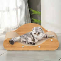 Salon de luxe de chat de carton de cadre en bois de lit de grattoir de chat de forme de vague du Vietnam