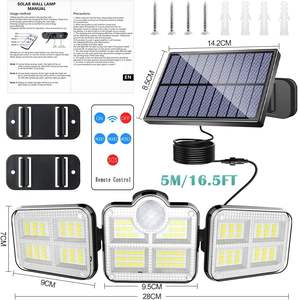 Lampes solaires super lumineuses 122 Led étanche 3 modes <span class=keywords><strong>de</strong></span> travail lampe solaire intérieure extérieure avec éclairage large à tête réglable - Product Image 2