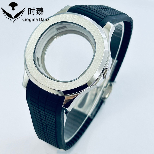 Factory Direct 40mm Watch Case for NH34 NH35 NH36 NH38 NH39 NH70 NH72 Movement Sapphire Glass Waterproof Rubber Strap Wholesale
