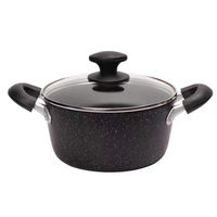 Ustensiles de cuisine, batterie de cuisine antiadhésive, marmite double face en pierre, cuisinière à induction et cuisinière à gaz, marmite en fonte d'aluminium, marmite à ragoût, marmite à soupe