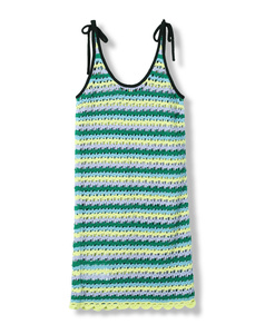 Abito Elegante Primaverile da Donna 2025 Personalizzabile OEM&ODM con Effetto Uncinetto e Cuciture a Righe a Contrasto - Product Image 2