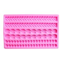 Moule en silicone personnalisé Candyer pour gâteaux, chocolat, perles torsadées, corde tressée, bordure de gâteau en fondant, vente en gros