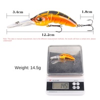 Leurre de pêche WEI Minnow 10.4cm/14.5g avec crochets de plaque de langue ultra larges appâts durs flottants