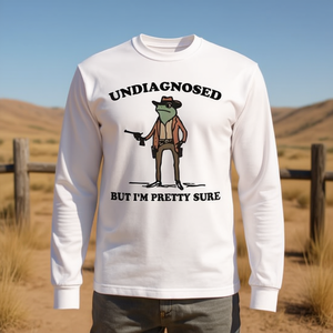 Camiseta de manga larga Cowboy Frog: Sin diagnosticar, pero me parece que sí, soy un sapo vaquero. - Product Image 3