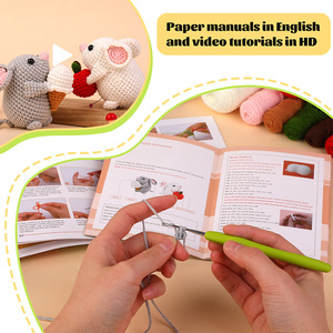 Divertido <span class=keywords><strong>y</strong></span> Adorable Kit de Tejido DIY de Dos Ratones Pequeños con Hilo de Ganchillo <span class=keywords><strong>y</strong></span> Ganchos Ergonómicos para Principiantes, Adultos <span class=keywords><strong>y</strong></span> Niños - Product Image 4