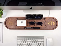Organisateur de bureau gravé personnalisé, support de téléphone, cadeaux d'entreprise pour les anniversaires de travail