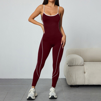 Combinaison de sport pour femme, tenue de fitness, de course, de yoga, de sport et d'entraînement, avec effet froncé