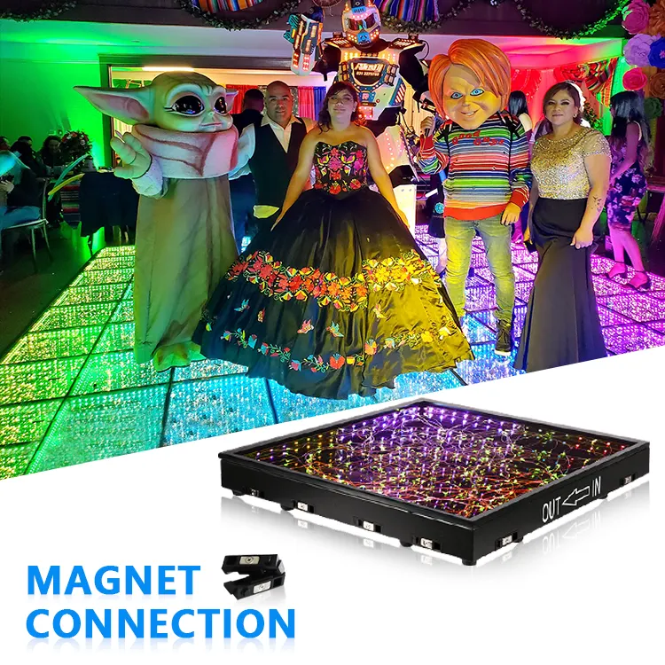 Không thấm nước ngoài trời có dây 3D Starlit hiệu ứng gương Led sàn nhảy cho đám cưới MAR
