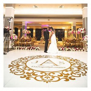 Custom <b>Vinyl</b> Wedding Dance Floor Decal Waterproof Removeable Letters Initial Dance Floor Stickers Event Decor - Product Image 1