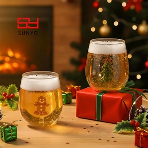 <span class=keywords><strong>Copa</strong></span> de Vino sin Tallo de 450 ml, Hecha a Mano, Reutilizable, Personalizada, de Vidrio de Borosilicato, Decoración Navideña para Árbol de Navidad, para Jugo - Product Image 5