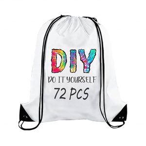 White <b>Drawstring</b> <b>Backpacks</b> Reusable Cinch Gym Bag String Sackpacks for Sports Promotional <b>Drawstring</b> Sportpacks - Product Image 1