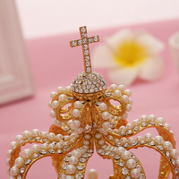 Diadème et couronne en strass plaqué or Rosa Bessie, très populaire, pour la décoration de gâteaux de mariage
