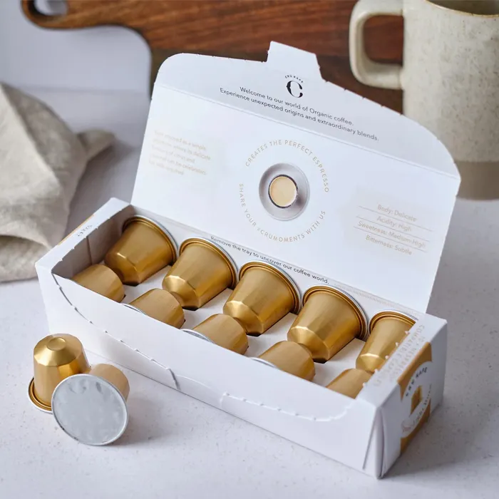 Boîte à capsules de café en papier avec logo imprimé personnalisé, boîte d'emballage de capsules de temps d'hôtel
