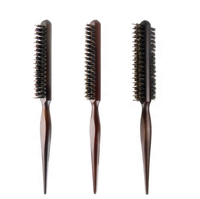 Brosse à barbe en bois à poils de sanglier ioniques pour hommes, avec manche long et peigne – Usage domestique