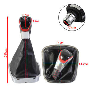 Poignée de levier de vitesse en cuir pour voiture, 5 vitesses, 6 vitesses, ergonomique, compatible Volkswagen - Product Image 5