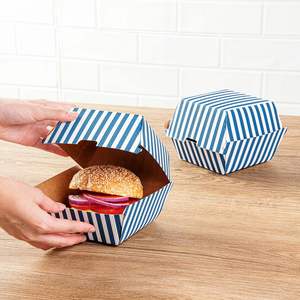 Caja de papel para hamburguesas más vendida, ecológica, de kraft, para envasado de alimentos, para llevar, entrega a domicilio y uso en restaurantes, en venta. - Product Image 4