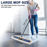 Recharge de tampon de serpillière plate en microfibre de 24 pouces - Blanc, pour nettoyage humide et sec, en fil de coton, pour manche en acier