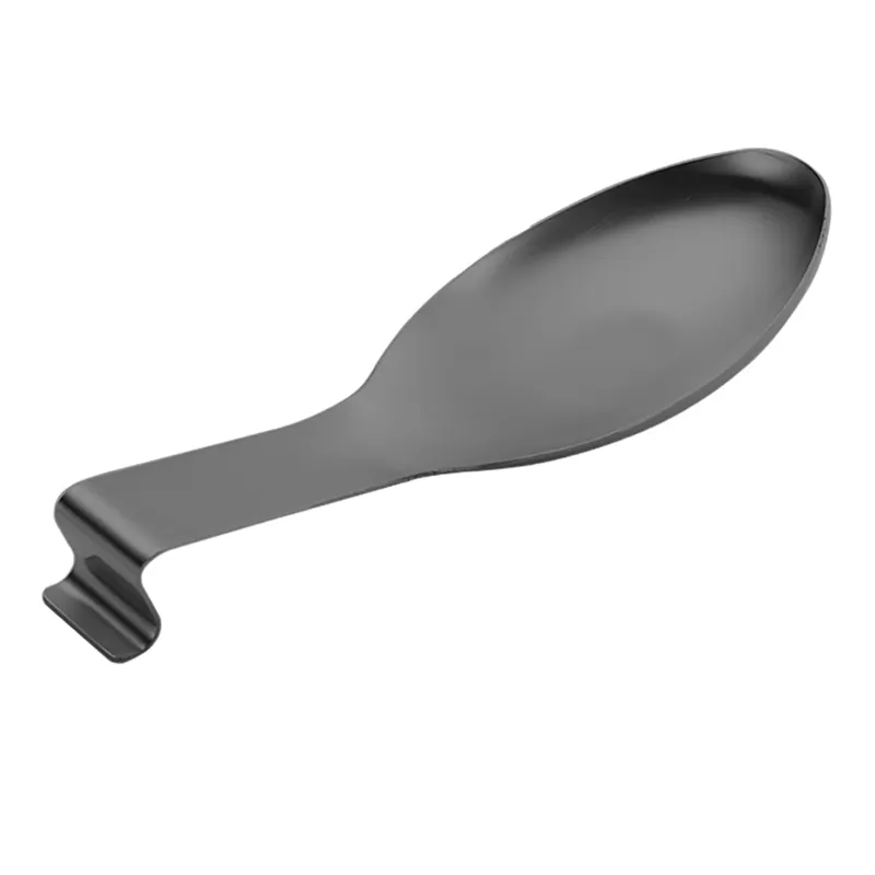 Soporte negro de acero inoxidable para cuchara, soporte para utensilios de cocina, soporte para cuchara, clip para Buffet