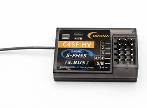 Récepteur CORONA C4SF-HV 2,4 GHz 4 canaux, résistant aux éclaboussures, en plastique, <span class=keywords><strong>compatible</strong></span> S-FHSS/FHSS SBUS - Product Image 3